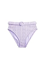 Yüksek Bel Bikini Altı Kemer Detaylı Dokulu