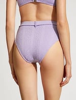Yüksek Bel Bikini Altı Kemer Detaylı Dokulu