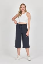Yüksek Bel Cepli Rahat Kesim Mevsimlik Kadın Diz Altı 4'lü Bermuda Siyah-Lacivert-Gri-Antrasit Kapri Şort MTLCB111-4 - Bedenler: 3XL, 4XL, XS, S, M, L, XL