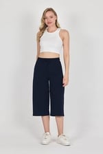 Yüksek Bel Cepli Rahat Kesim Mevsimlik Kadın Diz Altı 2'li Bermuda Siyah-Antrasit Kapri Şort - Bedenler: 3XL, 4XL, XS, S, M, L, XX-Large, XL, Tek Beden