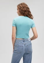 Yumuşak Dokulu Yeşil Tişört Fitted/Vücuda Oturan Kesim 1600814-71463