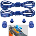 Yuvarlak, Akıllı, Kilitle, Tak-Bırak Bağcık, Yeni Nesil, Bağlamaya Gerek Olmayan Bot, Spor, Klasik Ayakkabı Bağcığı,Elastik 100 cm,1 Çift (Koyu Saks Parlement Mavisi/Lacivert)