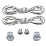Yuvarlak, Akıllı, Kilitle, Tak-Bırak Bağcık, Yeni Nesil, Bağlamaya Gerek Olmayan Bot, Spor, Klasik Ayakkabı Bağcığı,Elastik 100 cm,1 Çift (Gri) (Çizgisiz Gri)