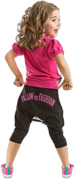Zebra Fashion Kız Çocuk T-shirt Kapri Şort Takım