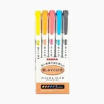 Zebra Mildliner Wkt7-5 C (5-Color Set)/Wkt7-5 C-Rc (5-Color Set)/Wkt7-5 C-Nc (5-Color Set)/Wkt7-N-5 C (5-Color Set) + Epoxy Çıkartma, Medium
