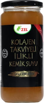 ZEL Kolajen Takviyeli İlikli Dana Kemik Suyu 480 ml – 14 Saat Kaynatılmış, 10.000 ppm Kolajen, Katkısız