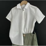 Zelhankids%100 ORGANİK KETEN GÖMLEK VE PANTOLON TAKIM BEYAZ 8-9 Yaş