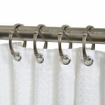 Zenna Home NeverRust Paslanmaz Alüminyum Dekoratif Duş Halkası, 12'li Set, Fırçalanmış Nikel, 11 x 8,5 x 0,75