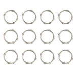 Zenna Home NeverRust Paslanmaz Alüminyum Dekoratif Duş Halkası, 12'li Set, Fırçalanmış Nikel, 11 x 8,5 x 0,75