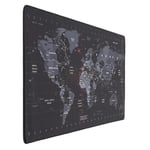 Zerfa Dünya Haritası Ekstra Büyük Genişletilmiş Kaymaz Kauçuk Oyun Mouse Pad & Klavye Masa Mat Bilgisayar Aptop için (900 mm X 400 mm X 2 mm) L Zmp253 Siyah (Dünya Haritası, 90 X 40 cm)