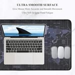 Zerfa Dünya Haritası Ekstra Büyük Genişletilmiş Kaymaz Kauçuk Oyun Mouse Pad & Klavye Masa Mat Bilgisayar Aptop için (900 mm X 400 mm X 2 mm) L Zmp253 Siyah (Dünya Haritası, 90 X 40 cm)