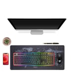 Zerfa Dünya Haritası Ekstra Büyük Genişletilmiş Kaymaz Kauçuk Oyun Mouse Pad & Klavye Masa Mat Bilgisayar Aptop için (900 mm X 400 mm X 2 mm) L Zmp253 Siyah (Dünya Haritası, 90 X 40 cm)