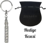 Zeus&Co. İ Harfi Taşlı Anahtarlık Hediye Kesesi ile Birlikte