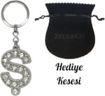 Zeus&Co. Ş Harfi Taşlı Anahtarlık Hediye Kesesi İle Birlikte