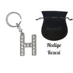 Zeus&Co. H Harfi Taşlı Anahtarlık Hediye Kesesi ile Birlikte