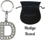 Zeus&Co. D Harfi Taşlı Anahtarlık