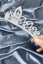 Zeyn Model Gümüş Rengi Gelin Kına Tacı