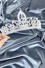 Zeyn Model Gümüş Rengi Gelin Kına Tacı