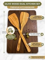 Zeytin Ağacı Spatula 2'li Set – İnce ve Hafif – Omlet, Krep, Krep ve Hafif Tavada Kızartmak için Mükemmel – Yapışmaz Tavalar için Güvenli