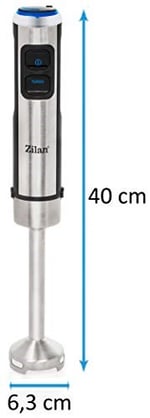Zilan, Metal El Mikseri, 1200 Watt Güç, Modern Tasarım ile LED Işık, Paslanmaz Çelik Gövde, Turbo Fonksiyonu, Sıvı Hız Kontrolü, Paslanmaz Çelik Muhafaza