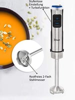 Zilan, Metal El Mikseri, 1200 Watt Güç, Modern Tasarım ile LED Işık, Paslanmaz Çelik Gövde, Turbo Fonksiyonu, Sıvı Hız Kontrolü, Paslanmaz Çelik Muhafaza