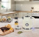 Zilan ZLN1184 Retro Su Isıtıcısı – 1,7L Kapasiteli Krem Kattle, 2200W Güç, 360° Kablosuz Tasarım