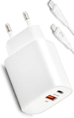 Zipax iPhone 14, 14 Pro, 14 Pro Max ile Uyumlu 38W USB-C PD Lightning Hızlı Şarj Aleti, Beyaz
