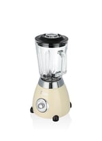 ZLN1207 Retro stand blender, 1,5 l cam hazneli, parçalayıcı, Smoothie makinesi, mikser, paslanmaz çelik bıçak, 2 hız ve nabız fonksiyonu, paslanmaz çelik gövde, güçlü mikser, vintage tasarım