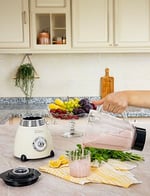 ZLN1207 Retro stand blender, 1,5 l cam hazneli, parçalayıcı, Smoothie makinesi, mikser, paslanmaz çelik bıçak, 2 hız ve nabız fonksiyonu, paslanmaz çelik gövde, güçlü mikser, vintage tasarım