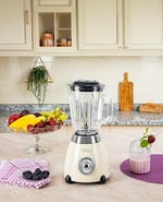 ZLN1207 Retro stand blender, 1,5 l cam hazneli, parçalayıcı, Smoothie makinesi, mikser, paslanmaz çelik bıçak, 2 hız ve nabız fonksiyonu, paslanmaz çelik gövde, güçlü mikser, vintage tasarım