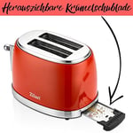ZLN7040 60'lı yılların retro ekmek kızartma makinesi 2 dilim paslanmaz çelik | çift yuvalı ekmek kızartma makinesi | 6 kademeli | otomatik kapanma | çıkarılabilir kırıntı