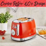 ZLN7040 60'lı yılların retro ekmek kızartma makinesi 2 dilim paslanmaz çelik | çift yuvalı ekmek kızartma makinesi | 6 kademeli | otomatik kapanma | çıkarılabilir kırıntı