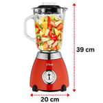 ZLN7057 60'lı yıllar retro blender, 6 bölmeli metal bıçak, 1,5 litre ml, 500 Watt, cam, paslanmaz çelik, nabız fonksiyonu, evrensel güçlü mikser, Smoothie makinesi, buz kırıcı, yumurta akı çalkalayıcı
