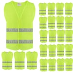 zojo Normal Görünürlük Güvenlik Yeleği, 24 Adet, Ayarlanabilir Boyut, Hafif Örgü Kumaş, Dış Mekan İşleri için Toptan Güvenlik Yeleği, Erkekler için Uygun (Neon Sarı Güncellenmiş)