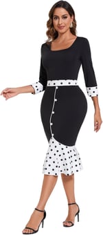 ZonJie Kadın iş ekose elbise rahat düğme uzun kollu MIdi elbise şık Bodycon düğün misafir elbiseleri