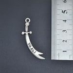 Zülfikar Kılıç - Ya Ali Erkek Kadın Kolye Antik Gümüş Kaplama - 60 cm Düz Zincir