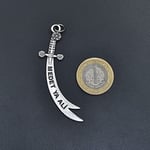 Zülfikar Kılıcı Kolye Örme Zincir Kolye - Gümüş Kaplama - Erkek Kadın Kolye - No:1566