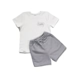 Zuppers 2li Organik Pamuk T-Shirt Şort Takım(0-4 Yaş) - Duman Gri - 1-2 Yaş
