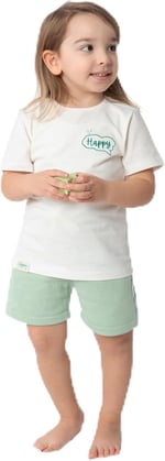 Zuppers 2li Organik Pamuk T-Shirt Şort Takım(0-4 Yaş) - Mint - 3-6 Ay
