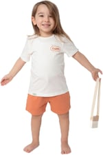 Zuppers 2li Organik Pamuk T-Shirt Şort Takım(0-4 Yaş) - Kiremit - 2-3 Yaş
