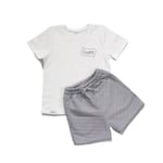 Zuppers 2li Organik Pamuk T-Shirt Şort Takım(0-4 Yaş) - Duman Gri - 3-6 Ay
