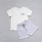 Zuppers 2li Organik Pamuk T-Shirt Şort Takım(0-4 Yaş) - Gri Melanj - 1-2 Yaş