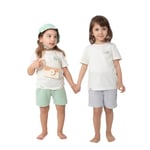 Zuppers 2li Organik Pamuk T-Shirt Şort Takım(0-4 Yaş) - Gri Melanj - 1-2 Yaş