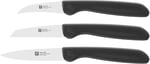 Zwilling 38115001 sebze bıçağı seti, 3 parçalı, plastik, siyah