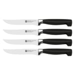 Zwilling Four Star 4'lü Biftek Bıçağı Seti, Paslanmaz Çelik, Siyah