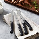 Zwilling Four Star 4'lü Biftek Bıçağı Seti, Paslanmaz Çelik, Siyah