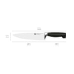 Zwilling Four Star Şef Bıçağı, Paslanmaz Çelik, Siyah