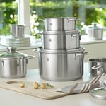 Zwilling Nova 18/10 Paslanmaz Çelik, 5 Parça Gri Tencere Seti