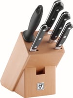 ZWILLING Prof. S 5 Parça Blok Bıçak Seti Sentetik Ahşap Bloklu, Paslanmaz Çelik, Siyah - Bedenler: 23 cm, 8 Parça