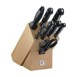 ZWILLING Twin Gourmet Blok Bıçak Seti, Paslanmaz Çelik ve Doğal Ahşap, Siyah